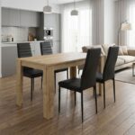 Σετ τραπεζαρία 5τμχ Darlen – Rosa Megapap χρώμα sapphire oak – μαύρο 125x72x74εκ.