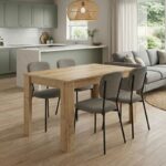 Σετ τραπεζαρία 5τμχ Darlen – Kevin Megapap χρώμα sapphire oak – λαδί 125x72x74εκ.