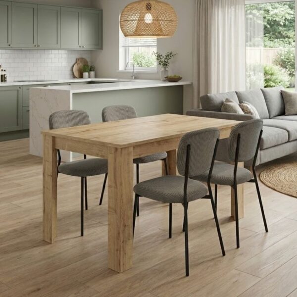 Σετ τραπεζαρία 5τμχ Darlen – Kevin Megapap χρώμα sapphire oak – λαδί 125x72x74εκ.