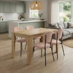 Σετ τραπεζαρία 5τμχ Darlen – Kevin Megapap χρώμα sapphire oak – μόκα 125x72x74εκ.