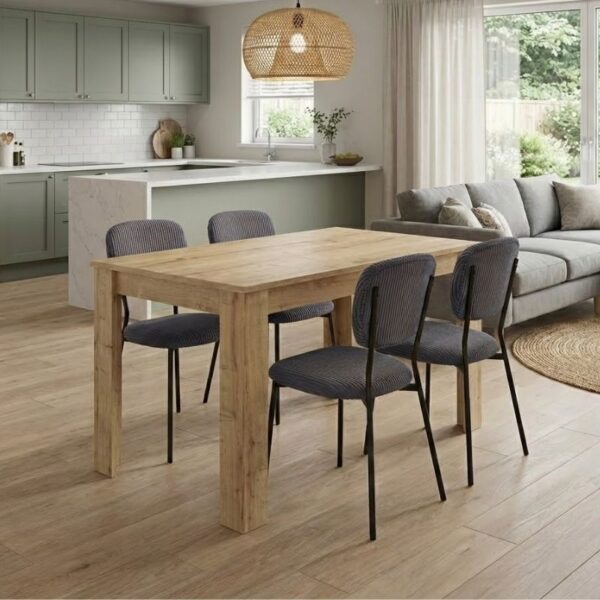 Σετ τραπεζαρία 5τμχ Darlen – Kevin Megapap χρώμα sapphire oak – γκρι 125x72x74εκ.