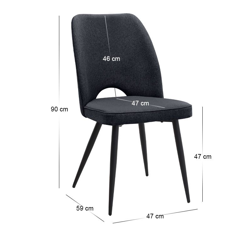 Σετ τραπεζαρία 5τμχ Darlen - Christy Megapap χρώμα sapphire oak - ανθρακί 125x72x74εκ. - Image 5