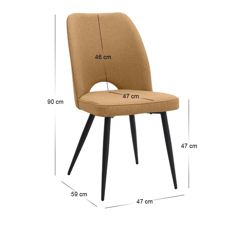Σετ τραπεζαρία 5τμχ Darlen - Christy Megapap χρώμα sapphire oak - μουσταρδί 125x72x74εκ. - Image 5