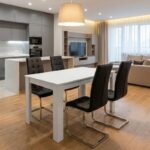 Σετ τραπεζαρία 5τμχ Darlen – Vela Megapap χρώμα λευκό – μαύρο 125x72x74εκ.