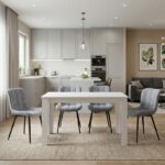 Σετ τραπεζαρία 5τμχ Darlen – Chiara Megapap χρώμα λευκό – γκρι 125x72x74εκ.