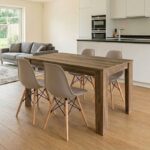 Σετ τραπεζαρία 5τμχ Darlen – Nova Megapap χρώμα καρυδί – cappuccino 125x72x74εκ.