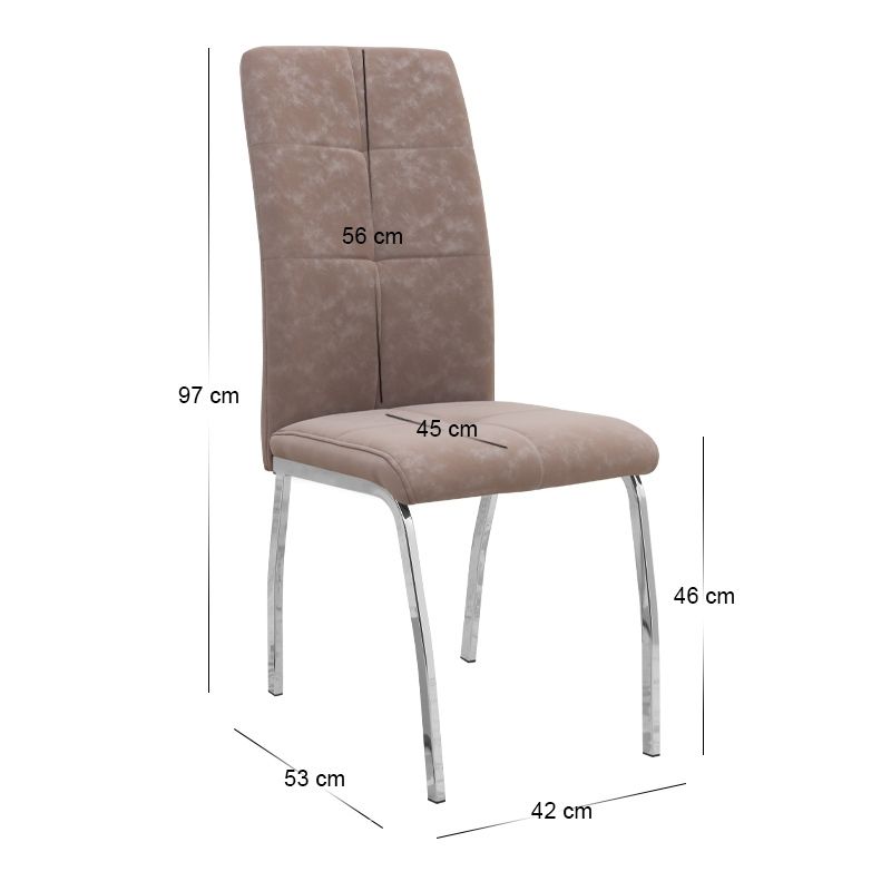 Σετ τραπεζαρία 5τμχ Darlen - Alma Megapap χρώμα καρυδί - μπεζ 125x72x74εκ. - Image 5
