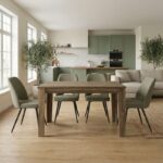 Σετ τραπεζαρία 5τμχ Darlen – Christy Megapap χρώμα καρυδί – λαδί 125x72x74εκ.