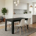 Σετ τραπεζαρία 5τμχ Darlen – Nova Megapap χρώμα sencron black – λευκό 125x72x74εκ.