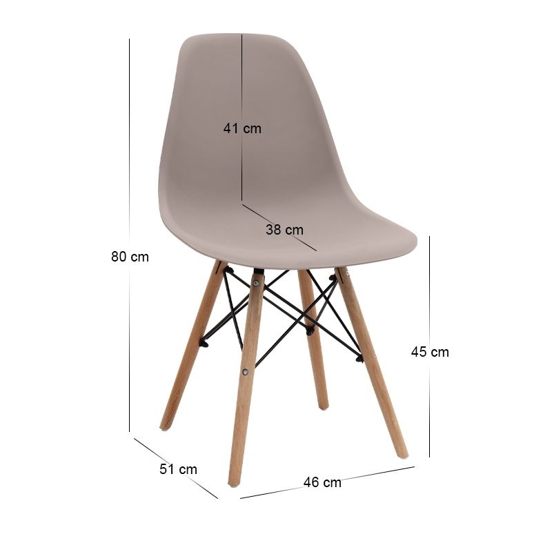 Σετ τραπεζαρία 5τμχ Darlen - Nova Megapap χρώμα sencron black - cappuccino 125x72x74εκ. - Image 5
