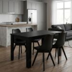 Σετ τραπεζαρία 5τμχ Darlen – Viva Megapap χρώμα sencron black – μαύρο 125x72x74εκ.