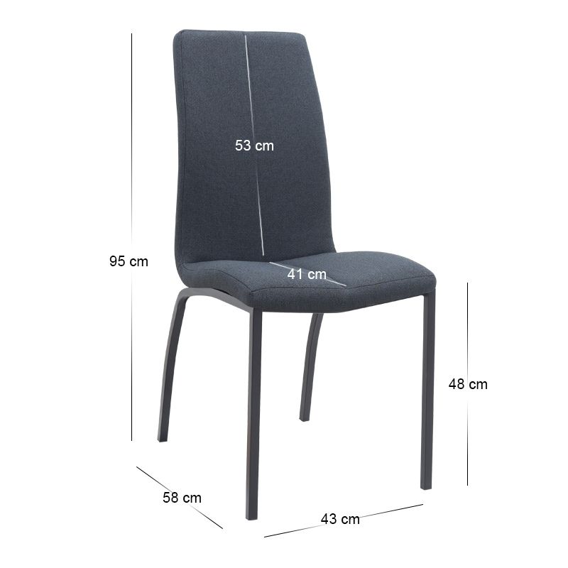 Σετ τραπεζαρία 5τμχ Darlen - Fina Megapap χρώμα sencron black - ανθρακί 125x72x74εκ. - Image 5