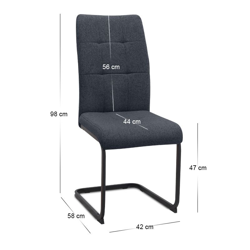 Σετ τραπεζαρία 5τμχ Darlen - Laura Megapap χρώμα sencron black - ανθρακί 125x72x74εκ. - Image 5