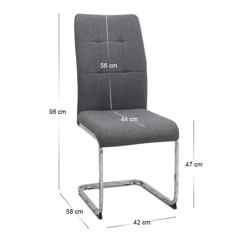 Σετ τραπεζαρία 5τμχ Darlen - Laura Megapap χρώμα sencron black - γκρι 125x72x74εκ. - Image 5