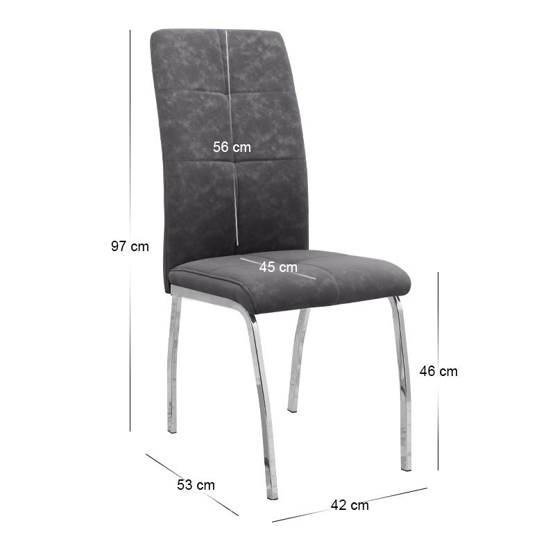 Σετ τραπεζαρία 5τμχ Darlen - Alma Megapap χρώμα sencron black - γκρι 125x72x74εκ. - Image 5