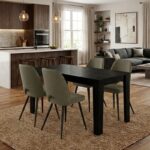 Σετ τραπεζαρία 5τμχ Darlen – Christy Megapap χρώμα sencron black – λαδί 125x72x74εκ.