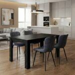 Σετ τραπεζαρία 5τμχ Darlen – Chiara Megapap χρώμα sencron black – ανθρακί 125x72x74εκ.