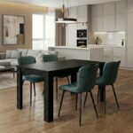 Σετ τραπεζαρία 5τμχ Darlen – Chiara Megapap χρώμα sencron black – πράσινο 125x72x74εκ.