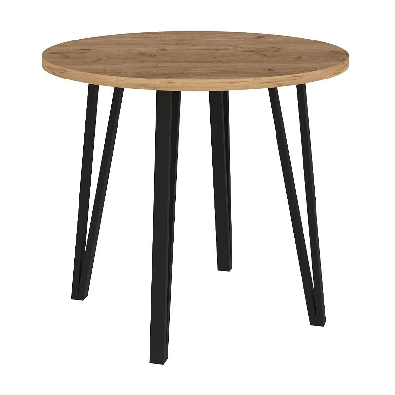 Σετ τραπεζαρία 5τμχ Xana - Rosa Megapap χρώμα sepet oak - μαύρο Ø90x77,5εκ. - Image 4